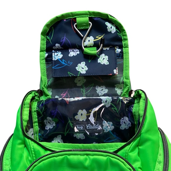 Lug Caddy Travel Makeup Hanging Bag Organizer Neon Green - Picture 2 of 14